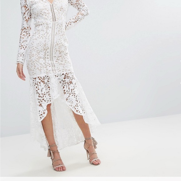 Love Triangle Lace Long Sleeve Dress With Peplum Hem - Picture 3 of 6